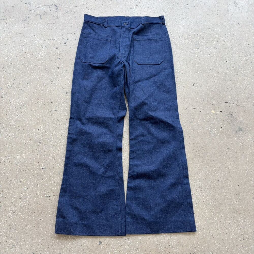 Vintage 70s US Navy Flared Military Denim Seafarers 34x31